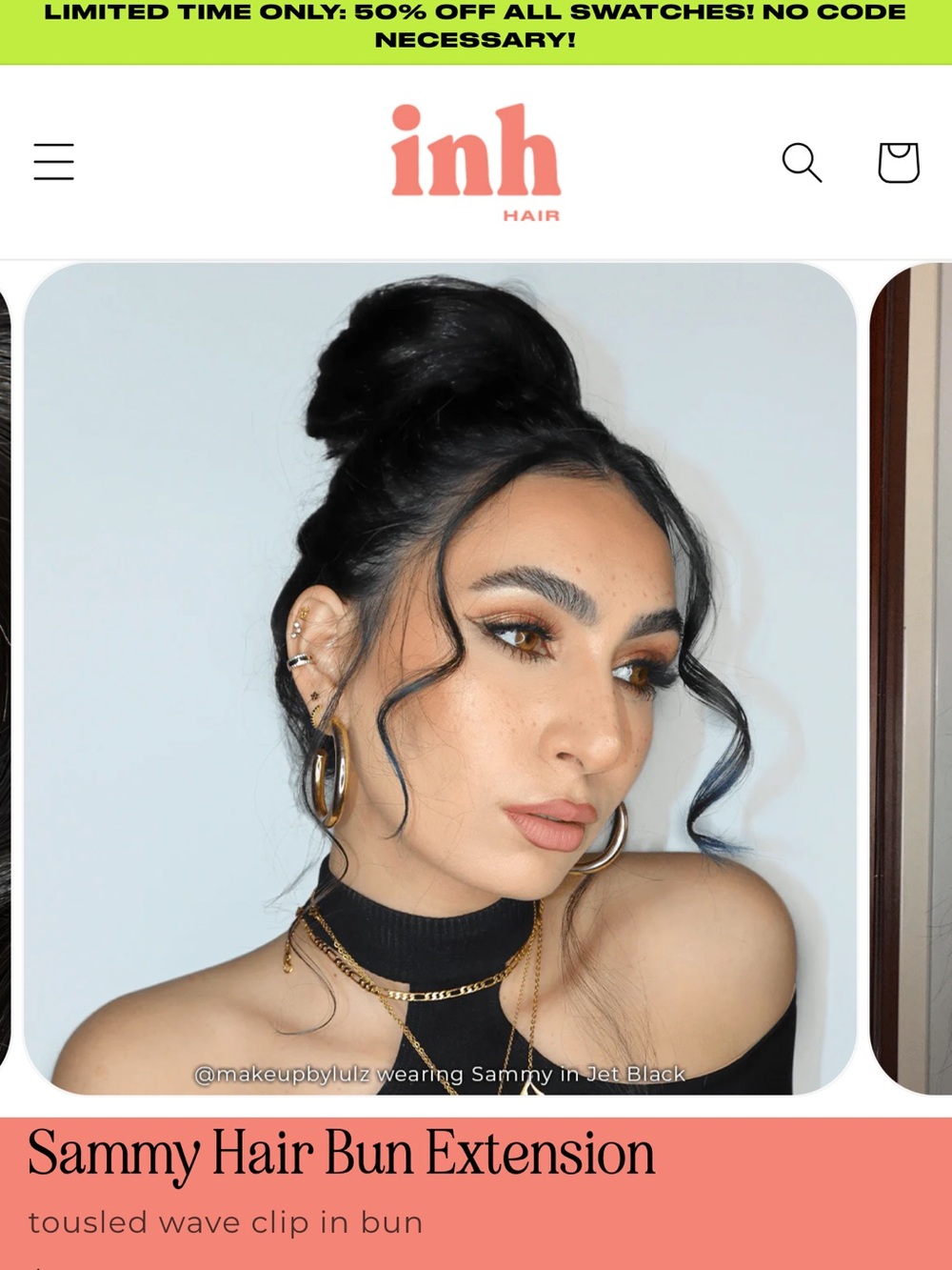Sammy Hair Bun Extension - Jet Black